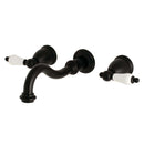 Kingston KS3120PL Vt 2-Hnd Wall Mount Bath Faucet, Matte