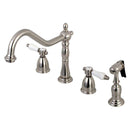 Kingston Brass KB1798BPLBS Widespread Kitchen Faucet