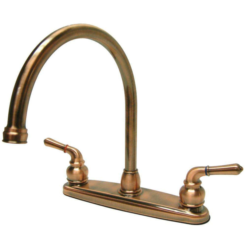 Kingston KB796LS Centerset Kitchen Faucet, Antique Copper