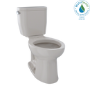 TOTO Entrada Two-Piece Elongated 1.28 GPF Universal Height Toilet, Sedona Beige CST244EF