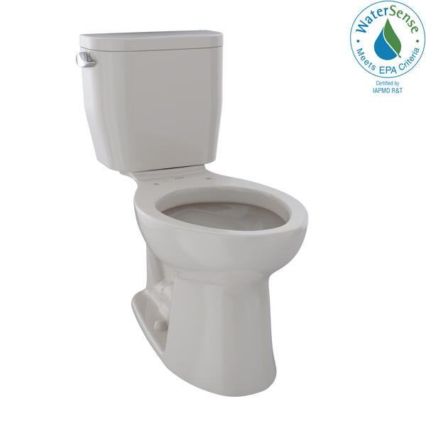 TOTO Entrada Two-Piece Elongated 1.28 GPF Universal Height Toilet, Sedona Beige CST244EF#12