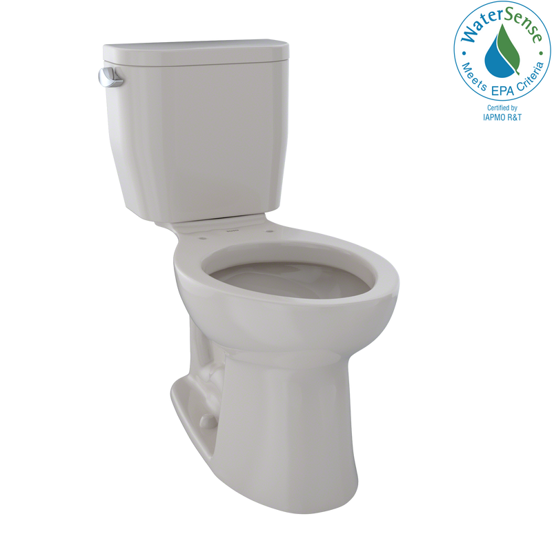 TOTO Entrada Two-Piece Elongated 1.28 GPF Universal Height Toilet, Sedona Beige CST244EF