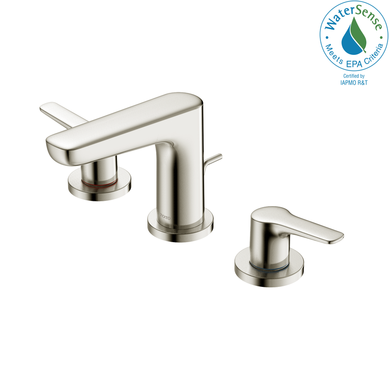 TOTO GS 1.2 GPM Two Handle Widespread Bathroom Sink Faucet, Brushed Nickel TLG03201U