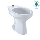 TOTO Elongated Floor-Mounted Flushometer ADA Compliant Toilet Bowl with Top Spud, Cotton White CT705ULN