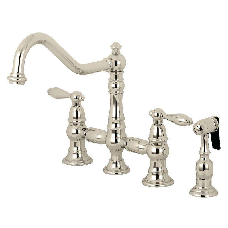 Kingston Brass KS3276ALBS Kitchen Faucet W/ Side Sp Nickel