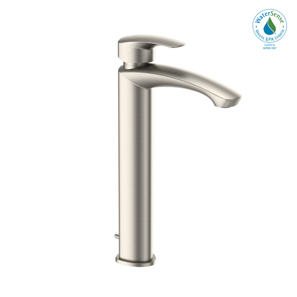 TOTO GM 1.2 GPM Single Handle Vessel Bathroom Sink Faucet with COMFORT GLIDE Technology, Brushed Nickel TLG9305U#BN