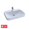TOTO Arvina Rectangular 23" Vessel Bathroom Sink with CeFiONtect for Single Hole Faucets, Cotton White LT416G#01