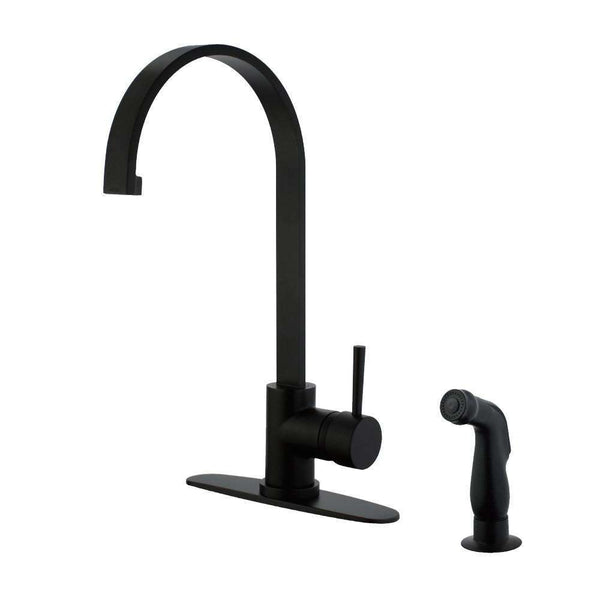 Kingston LS8710DLSP Sg-Hnd Kitchen Faucet W/ Side Sp, Matte