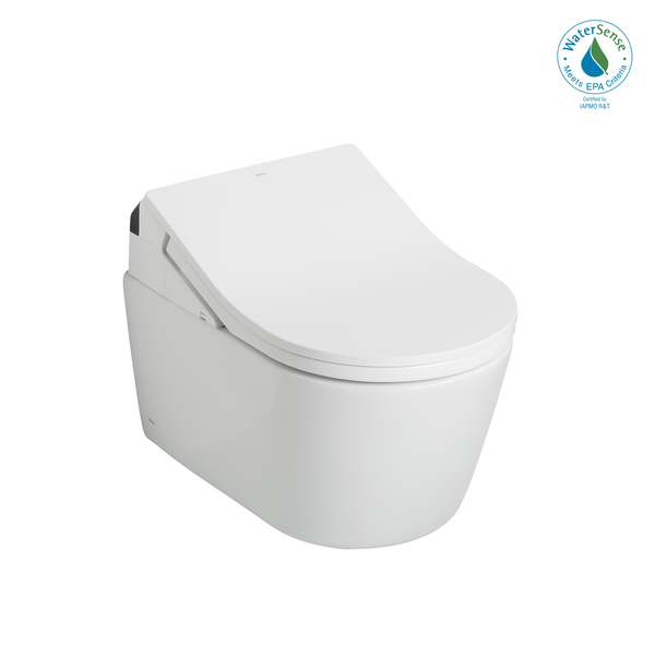 TOTO WASHLET RP Wall-Hung D-Shape Toilet with RX Bidet Seat and DuoFit In-Wall 1.28 and 0.9 GPF Dual-Flush Tank System, Matte Silver CWT447247CMFG#MS