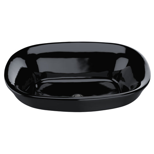TOTO Maris Oval Semi-Recessed Vessel Bathroom Sink, Ebony LT480#51