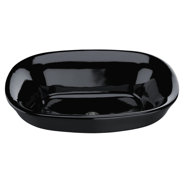 TOTO Maris Oval Semi-Recessed Vessel Bathroom Sink, Ebony LT480#51