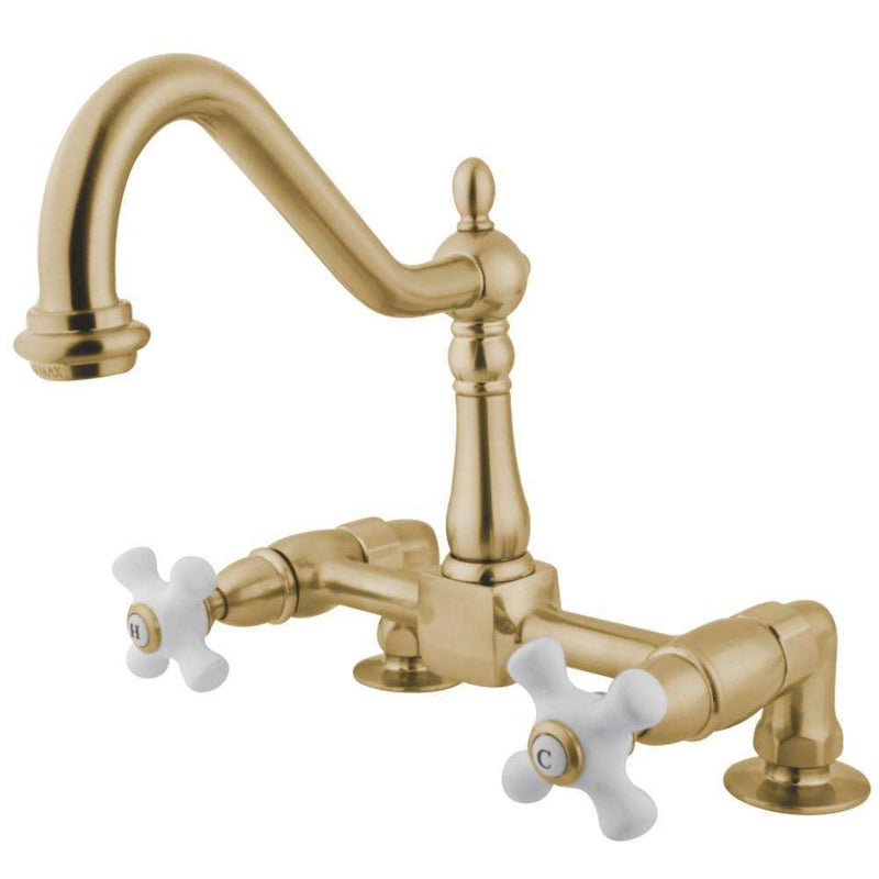 Kingston Brass KS1142PX 8" Centers Kitchen Faucet Brass