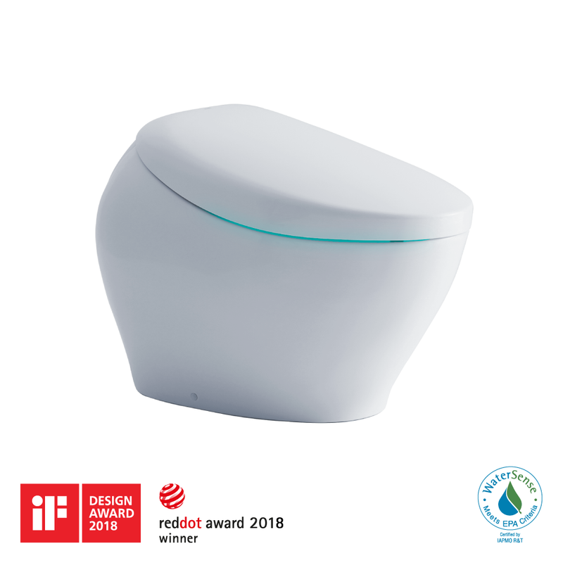 TOTO NEOREST NX2 Dual Flush 1.0 or 0.8 GPF Toilet with Integrated Bidet Seat, EWATER, and ACTILIGHT Cotton White MS901CUMFX