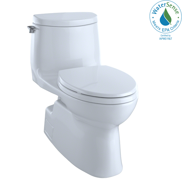 TOTO Carlyle II 1G One-Piece Elongated 1.0 GPF Universal Height Skirted Toilet with CeFiONtect, Cotton White MS614114CUFG#01