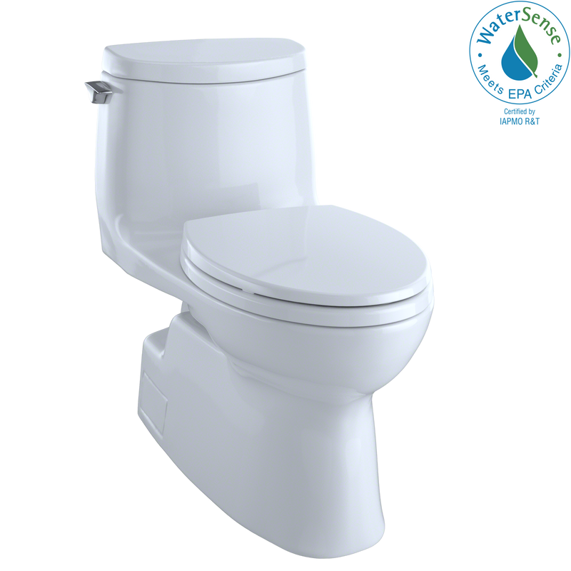 TOTO Carlyle II 1G One-Piece Elongated 1.0 GPF Universal Height Skirted Toilet with CeFiONtect, Cotton White MS614114CUFG